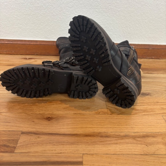 Freebird Hallie Black Brown Moto Leather Boots SZ8 - Picture 5 of 6